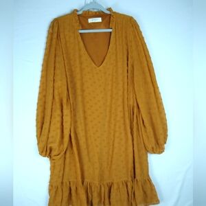 ALTAR'D STATE A Beautiful Soul Orange Dress Swiss Dots Women's Size C, 3X, 22-24